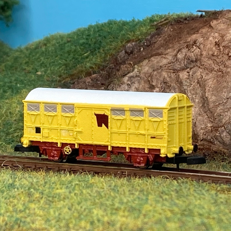 AZAR MODEL W02-CH- Couvert à bogies - transport bétail cheval - échelle Z