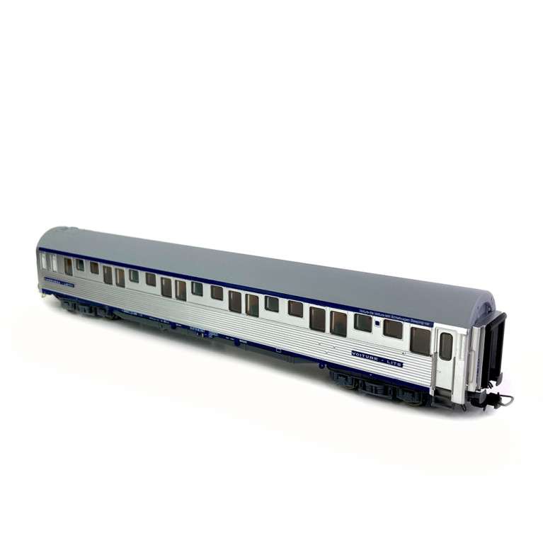 Voiture-lits type P, inox bandeau bleu foncé, Sncf, EpIV - LSMODELS 41072 - HO-1/87