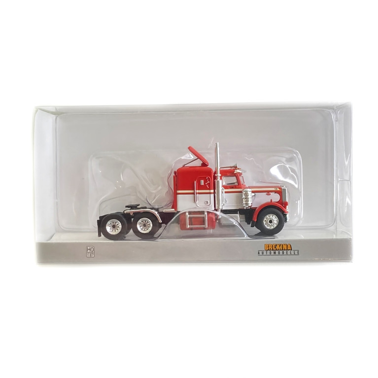 Camion Peterbilt 359 rouge blanc - BREKINA 85700 - HO 1/87