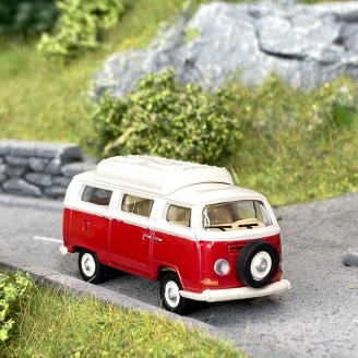 Volkswagen T2a camper blanc rouge  - SCHUCO 452665912 - HO 1/87