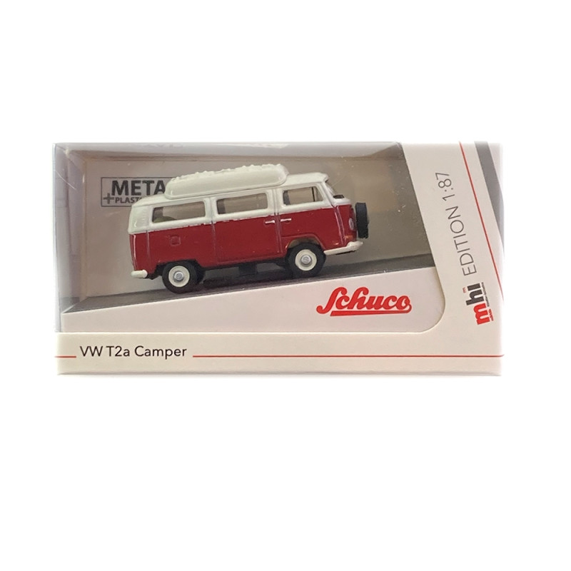 Volkswagen T2a camper blanc rouge  - SCHUCO 452665912 - HO 1/87