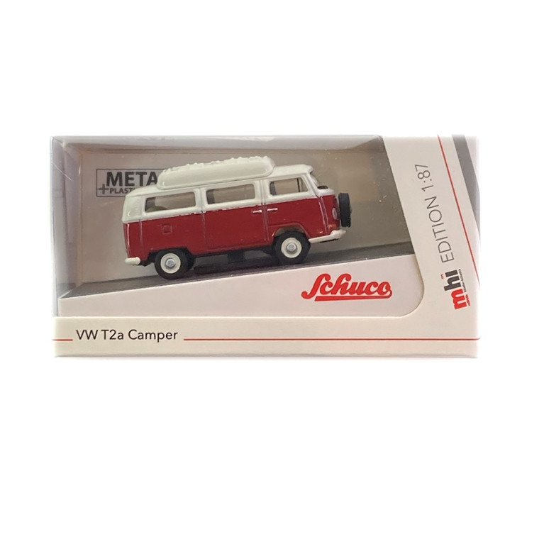 Volkswagen T2a camper blanc rouge  - SCHUCO 452665912 - HO 1/87