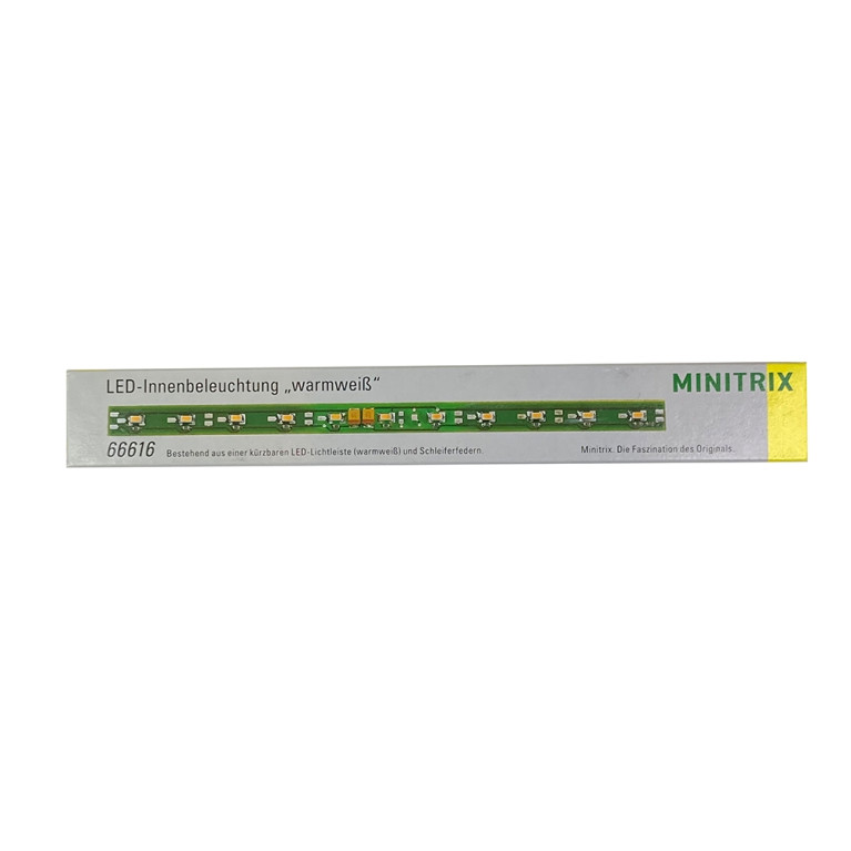 Eclairage intérieur voiture LED "blanc chaud" prise de courant essieux - MINITRIX 66616 - N 1/160-