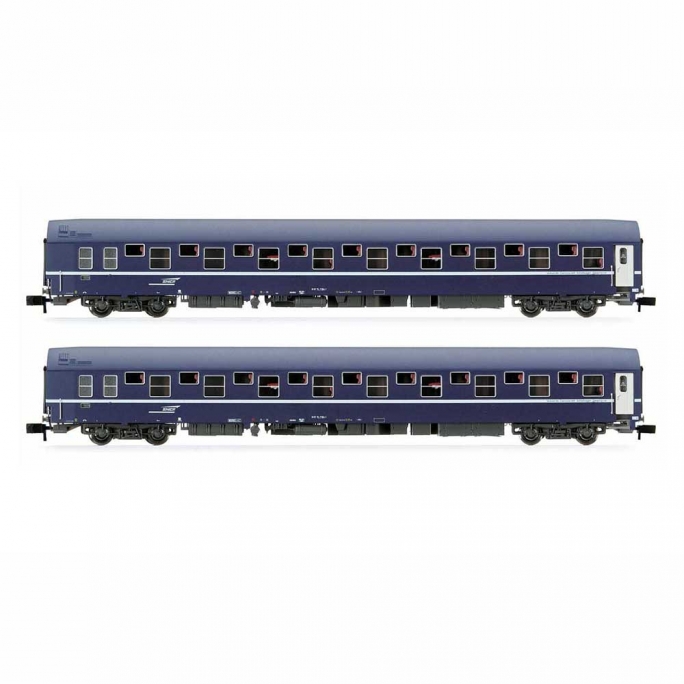 2 voitures lits type T2, logo "Casquette" Sncf, Ep V - ARNOLD HN4342 - N 1/160