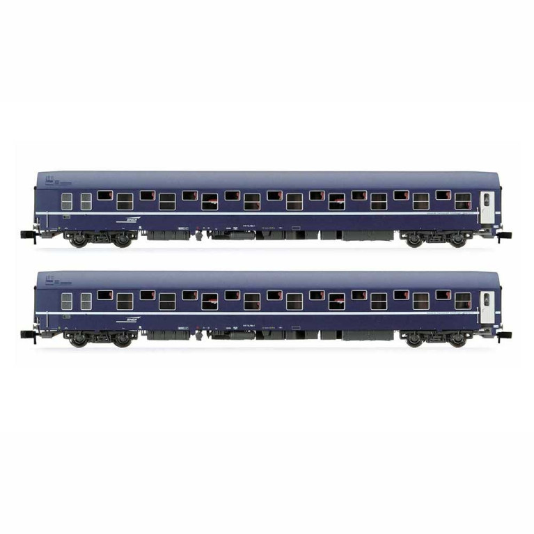 2 voitures lits type T2, logo "Casquette" Sncf, Ep V - ARNOLD HN4342 - N 1/160