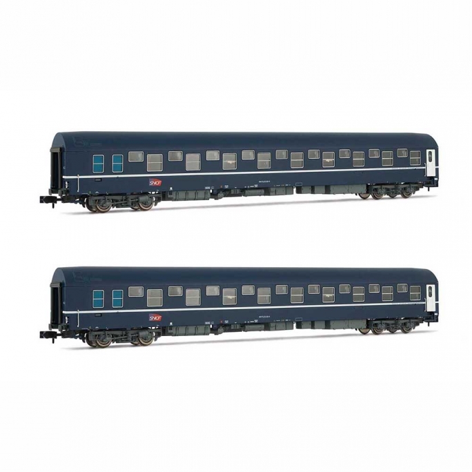 2 voitures lits type T2, logo "Carmillon" Sncf, Ep V et VI - ARNOLD HN4343 - N 1/160