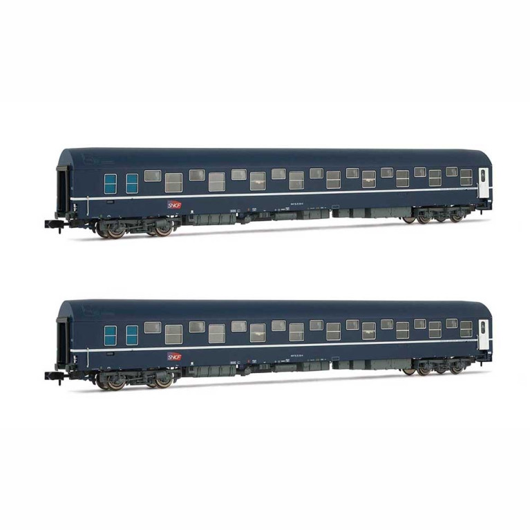 2 voitures lits type T2, logo "Carmillon" Sncf, Ep V et VI - ARNOLD HN4343 - N 1/160