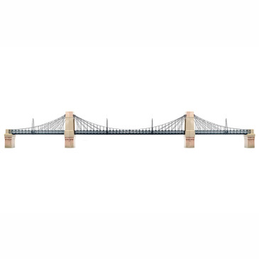 Grand pont suspendu 1 voie 1372mm - HORNBY R8008 - HO 00 1/76