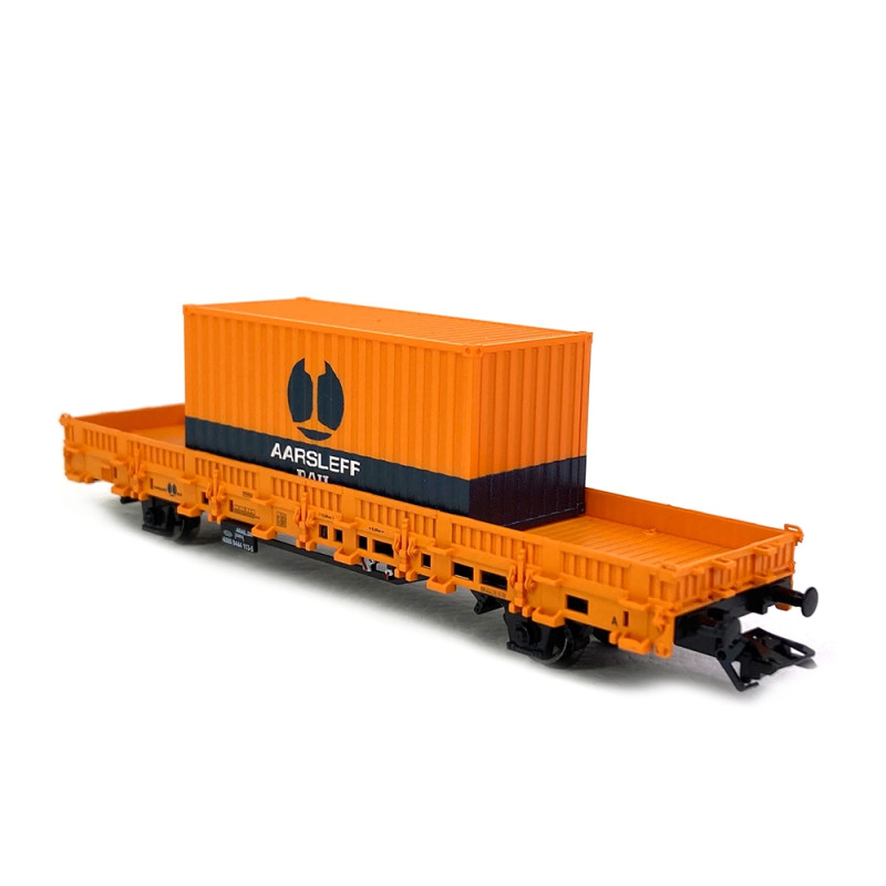 MARKLIN HO WAGON PLAT AVEC CHARGE 2 BULLDOZERS 4474 TRAIN