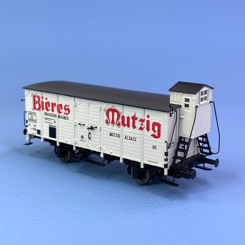 Wagon couvert avec guérite "Bières Mutzig" Sncf, Ep III - BRAWA 49848 - HO 1/87