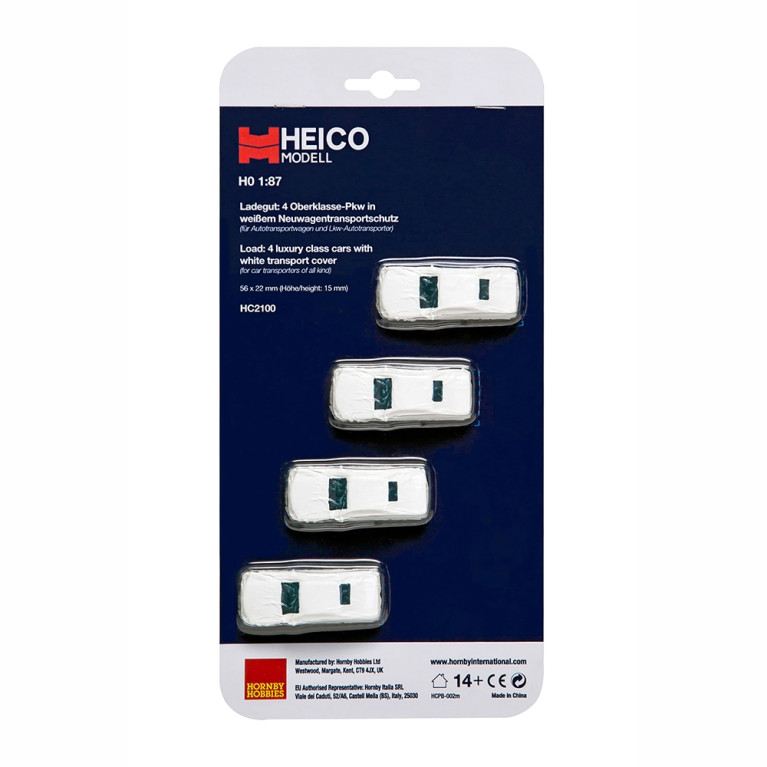 4 voitures bâchées pour chargement sur wagon  - HEICO MODELL HC2100 - HO 1/87