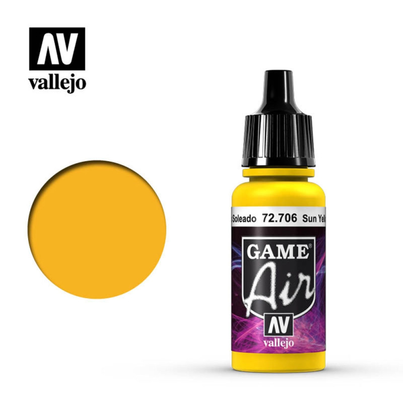 Peinture "Games'Air", Jaune Solaire 17 ml - VALLEJO 72706 PGA706 Peinture "Games'Air", Jaune Solaire 17 ml - VALLEJO 72706 PGA706