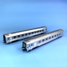 2 voitures DEV inox 2CL B10 et 1CL/fourgon A7D  Sncf, Ep III - JOUEF HJ4145 - HO 1/87
