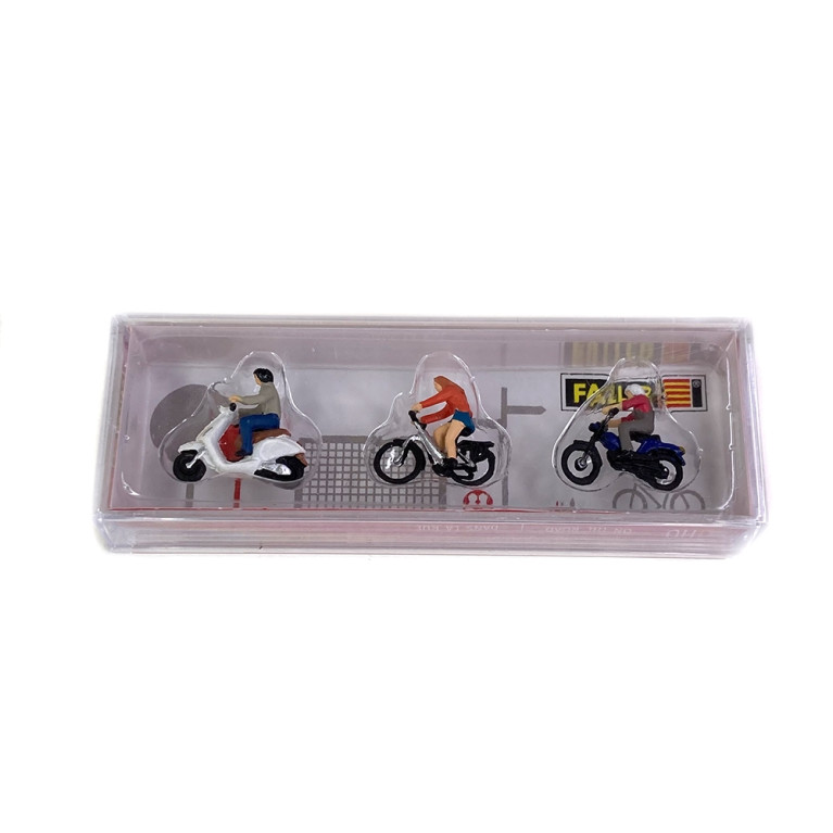 3 motocyclettes et vélo - FALLER 151801 - HO 1/87