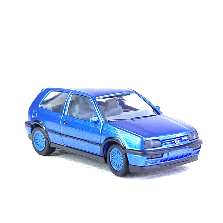 VW Golf 3 VR6 Bleu Métal - HERPA 34074002 - HO 1/87