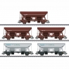 5 wagons trémies type FCS, 3 du CFL et 2 Care Capital , Ep VI - MARKLIN 46307 - HO 1/87