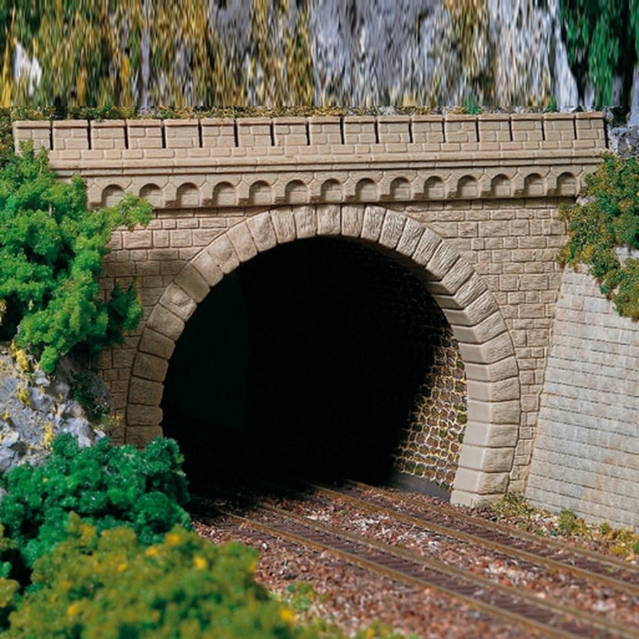 2 portails de tunnel 2 voies-HO-1/87-AUHAGEN 11343