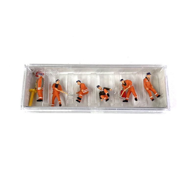 Equipe de maintenance des voies (x6) - PREISER 10444 - HO 1/87