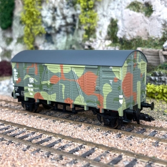 Wagon couvert type Grhs, camouflage armée DRB, Ep II - LILIPUT 235283 - HO 1/87