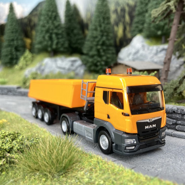 MAN TGS TM SZ Benne, Orange - HERPA 314589 - HO 1/87