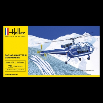 Hélicoptère Alouette 3 SA 316B Gendarmerie - HELLER 80286 - 1/72