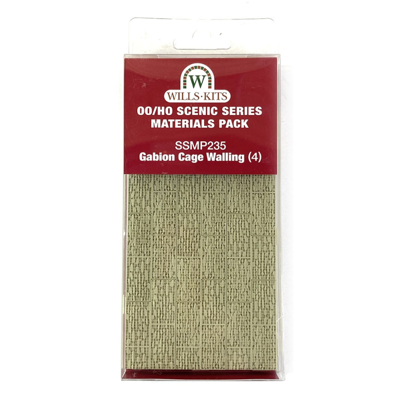 Plaques décor Gabion (x4) - WILLS KIT SSMP235 - HO 1/87
