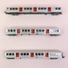 3 voitures RIB 70 (livrée originale porte rouge" Sncf, Ep IV et V - JOUEF HJ4152 - HO 1/87