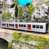 Voiture complémentaire RIB 70 (livrée originale porte rouge" Sncf, Ep IV et V - JOUEF HJ4153 - HO 1/87