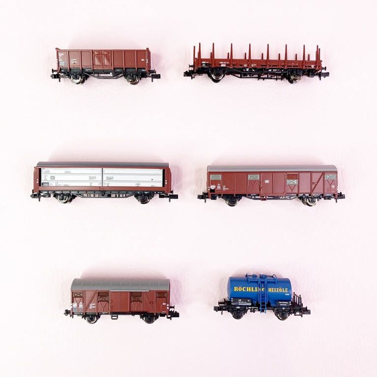 Convoi de 6 wagons de marchandises DB, Ep III et IV - FLEISCHMANN 880906 - N 1/160