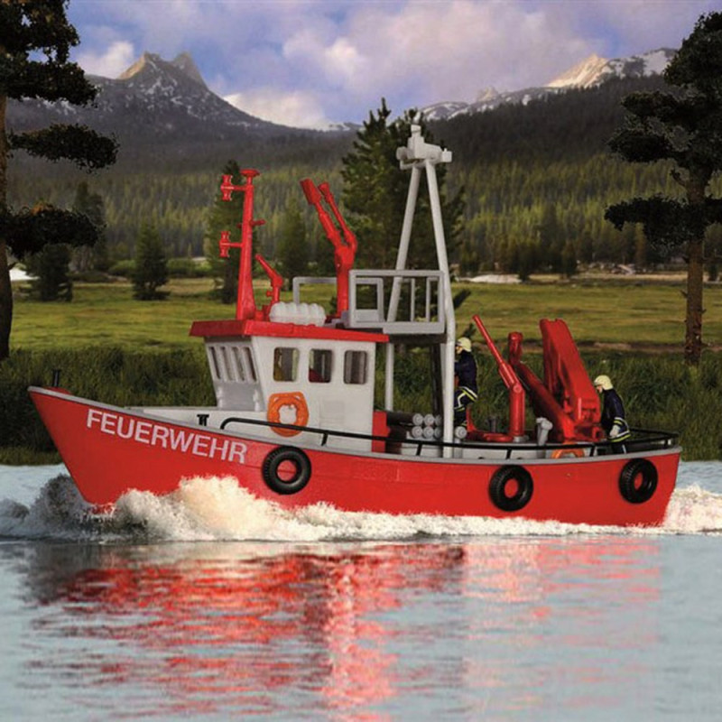 Bateau de secours pompier-HO-1/87-KIBRI