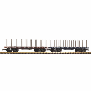 2 wagons plats à ranchers D&RGW, US - PIKO 38778 - G 1/22.5