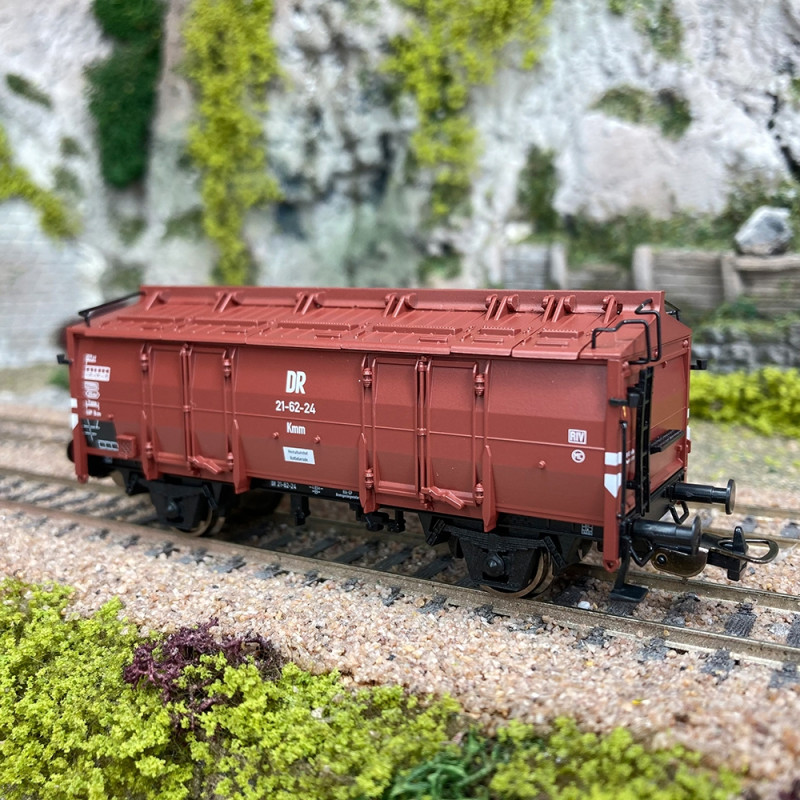 Wagon tombereau à toit ouvrable Kmm21, DR, Ep III - PIKO 54443 - HO 1/87