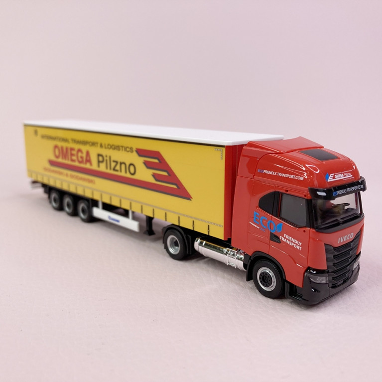 IVECO S-Way, Remorque OMEGA Pilzno - HERPA 314527 - HO 1/87