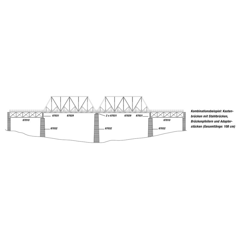 Pile de Pont, mousse rigide, 19 cm - NOCH 67032 - HO 1/87
