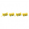 Remorques de chariot électrique, jaune (x4) - PREISER 17127 - HO 1/87
