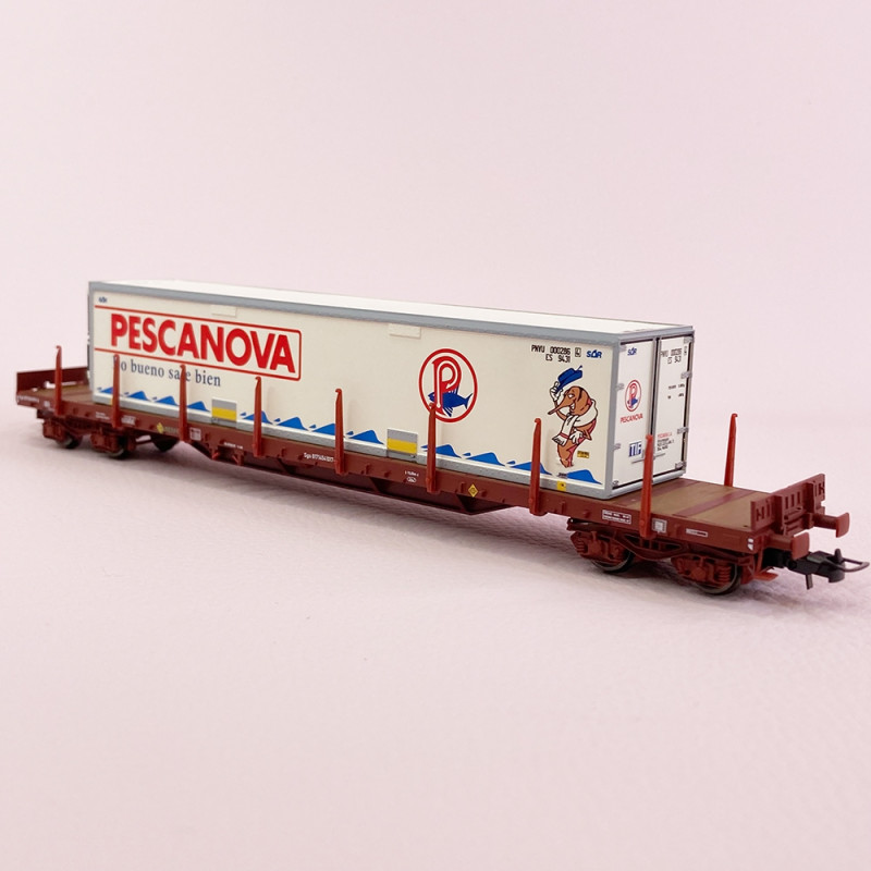 Wagon Marchandises Electrotren HO – Marron – Plastique – Neuf