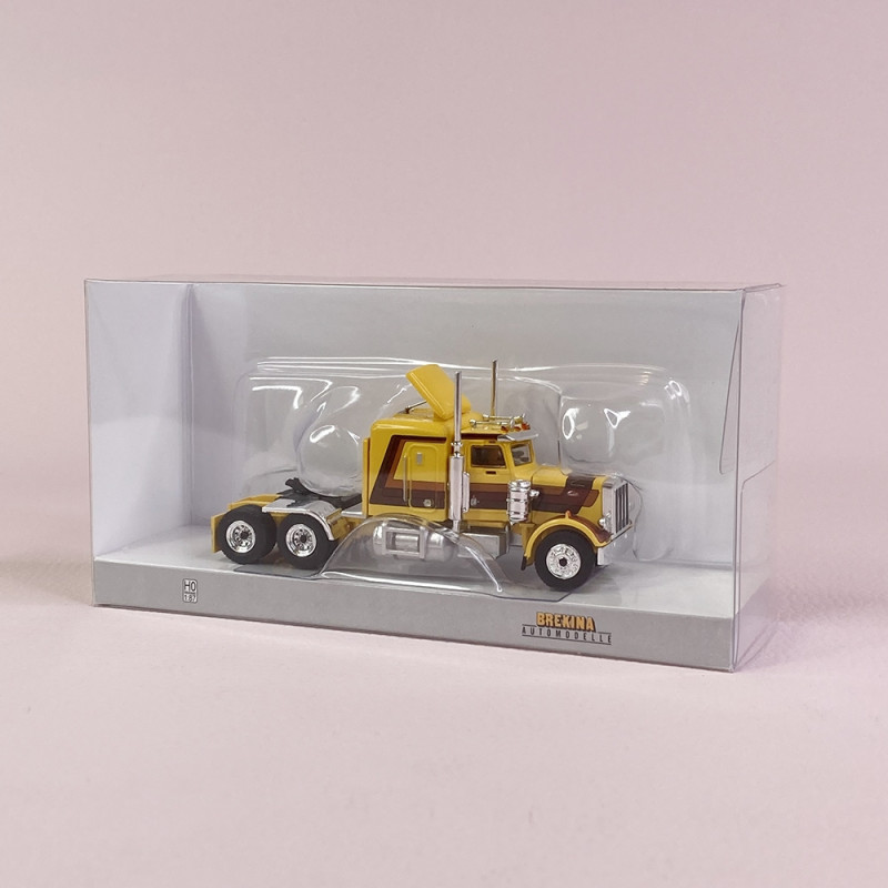 Camion Peterbilt 359 Jaune / Marron - BREKINA 85703 - HO 1/87
