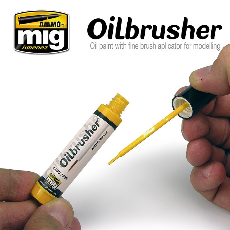 AMMO Brosse à Huile En Acier - A.MIG-3536 - Peinture Modélisme - Fabriqué En Espagne - Pour Détails Précision