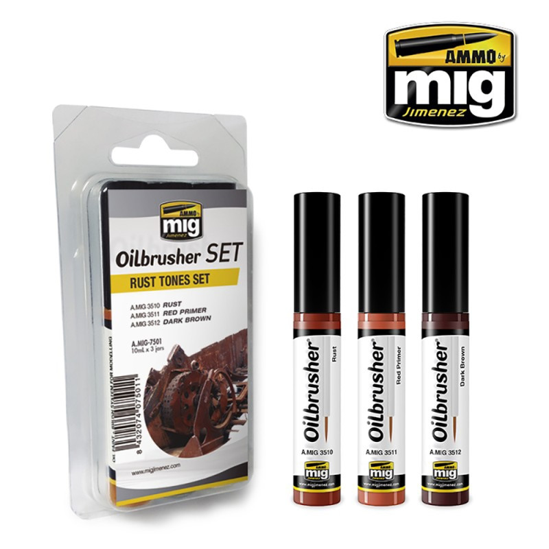 Set de 3 peintures à l'huile OILBRUSHER 10 ml - AMMO 7508