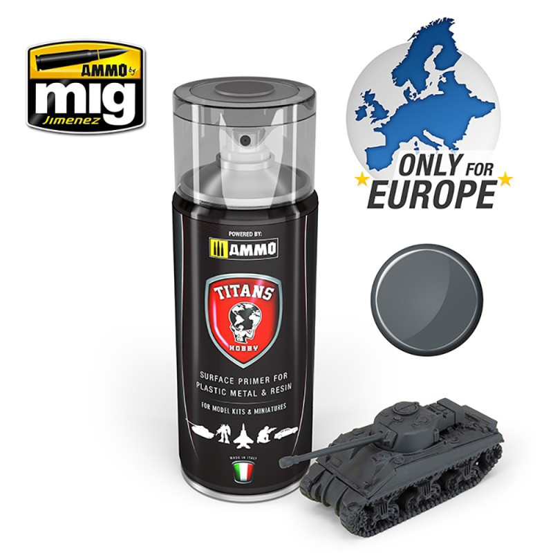 Spray Titans Hobby, Apprêt Gris Panzer Mat 400ml - AMMO TTH112 Spray Titans Hobby, Apprêt Gris Panzer Mat 400ml - AMMO TTH112