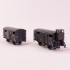 2 wagons couverts PLM 20t avec une guérite Sncf, Ep IIIb - REE WB701 - HO 1/87