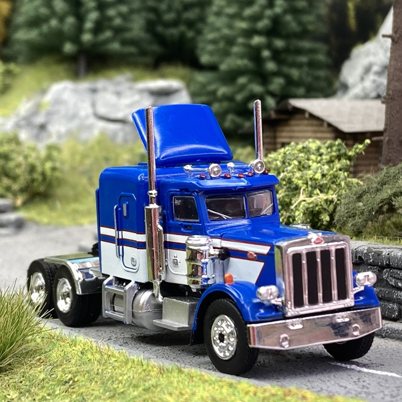 Camion Peterbilt 359 Bleu / Blanc - BREKINA 85707 - HO 1/87