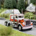 Camion Peterbilt 359 Blanc / Marron - BREKINA 85702 - HO 1/87