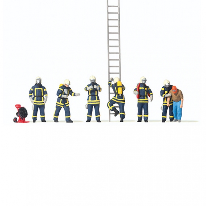 Pompiers en sauvetage, avec accessoires - PREISER 10765 - HO 1/87