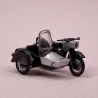 Moto MZ 250 avec Side Car, argent / Noir - HERPA 53433-006 - HO 1/87