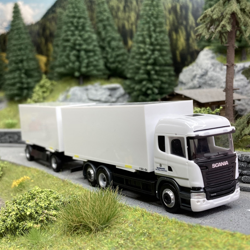 Scania R'13 HL SZ Remorque, Blanc - HERPA 746830 - HO 1/87