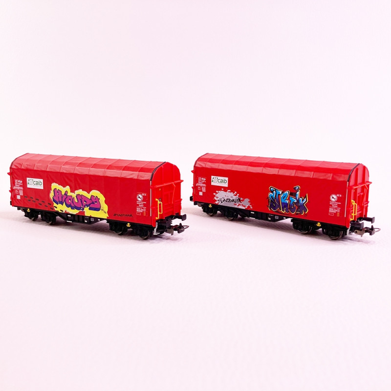 2 wagons bâchés "CAIB" avec Tags, NS, Ep VI - PIKO 58257 - HO 1/87