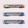 3 voitures grandes lignes, 2 couchettes et 1 club Sncf, Ep V et VI - MINITRIX 18210 - N 1/160