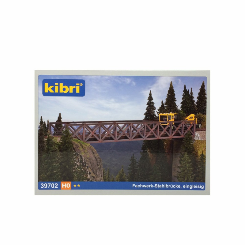 Pont droit à colombages acier 1 voie-HO-1/87-KIBRI