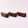 3 wagons trémies type Fad "transport de calcaire" ÖBB, Ep IV - TRIX 24121 -  HO 1/87